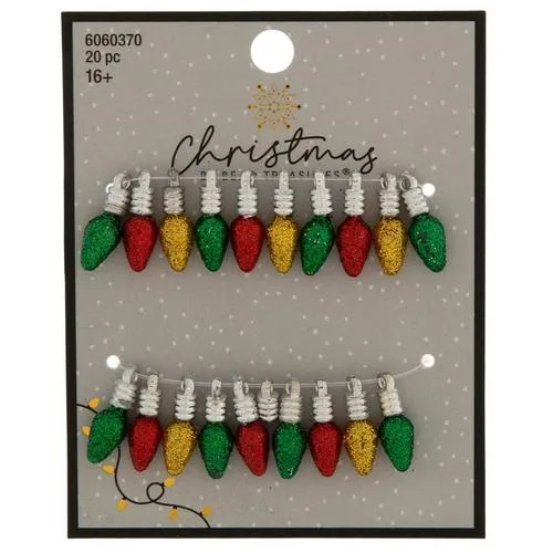 Glitter Christmas Light Charms