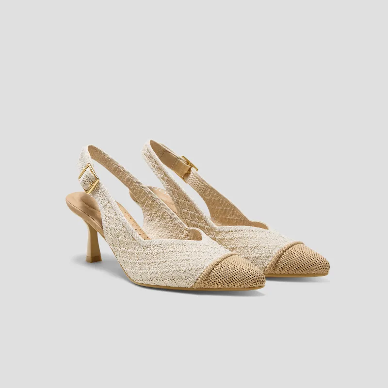 VIVAIA Pointed-Toe Slingback Heels (Addison)|YELLOW APRICOT QUILT|US 5