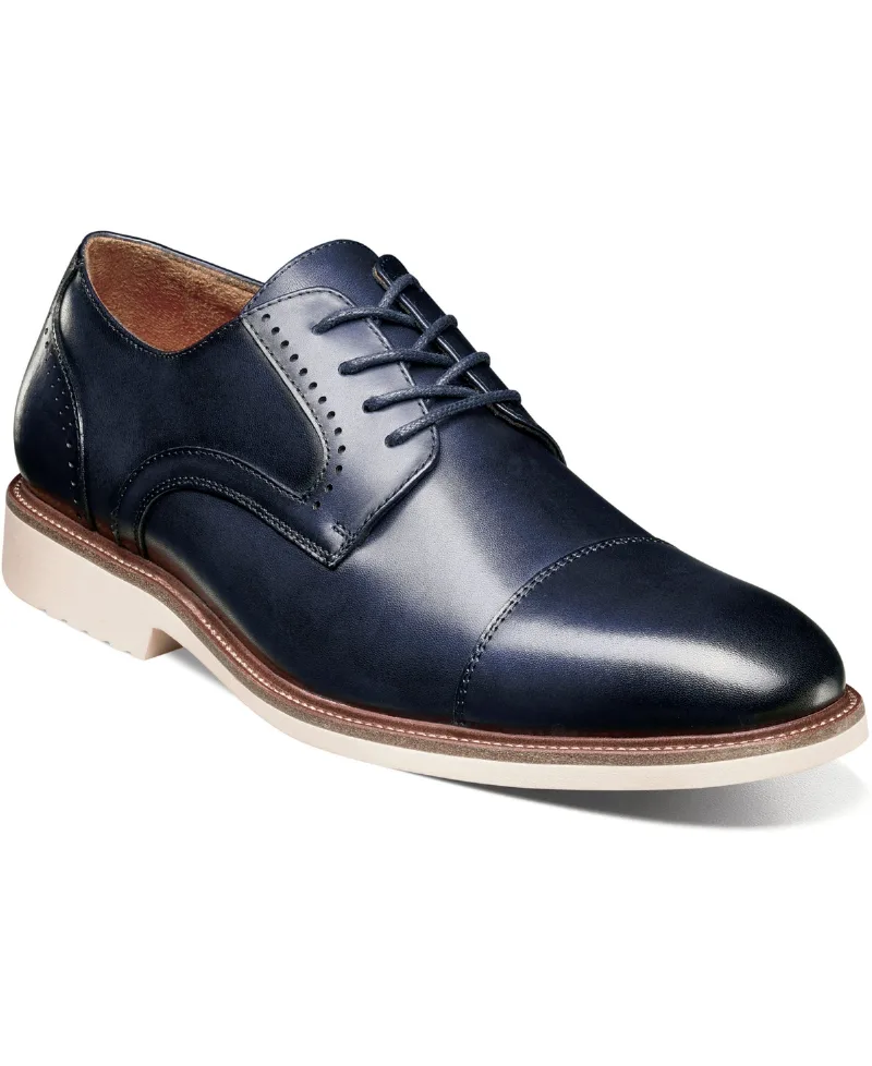 Stacy Adams Men's Wesbridge Cap Toe Lace Shoe - Navy