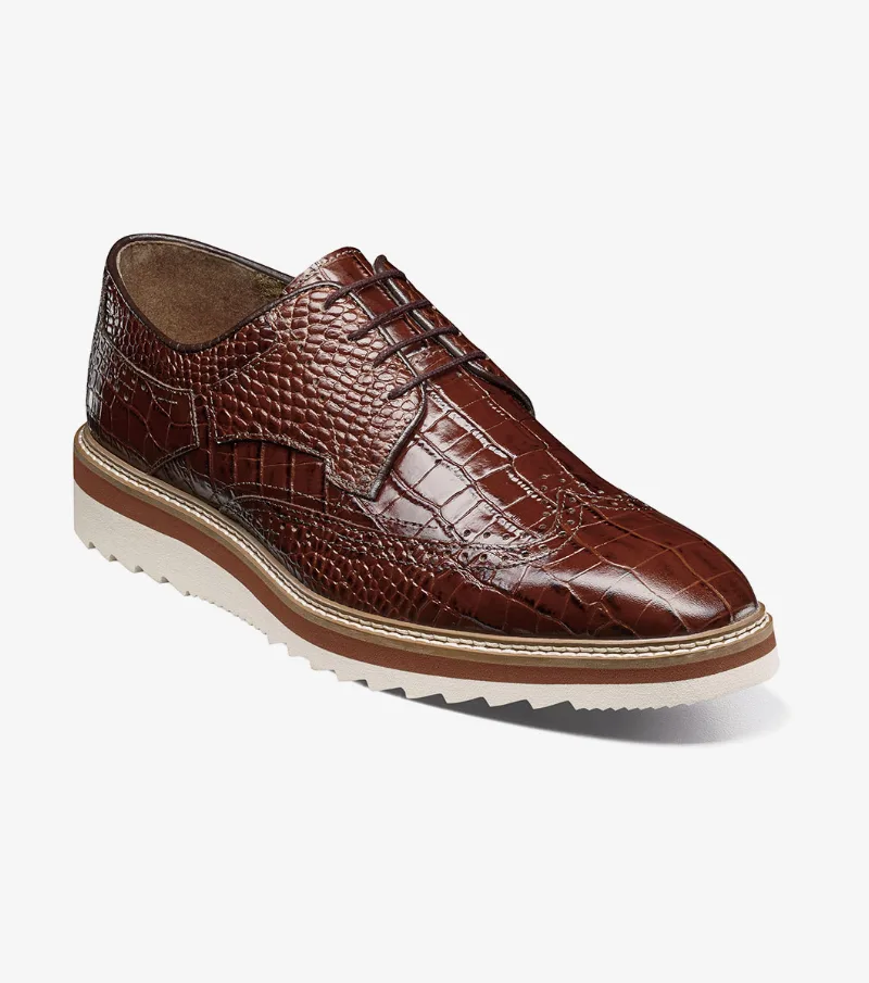 Stacy Adams Shoes Alario Wingtip Oxford Cognac Size 10.5