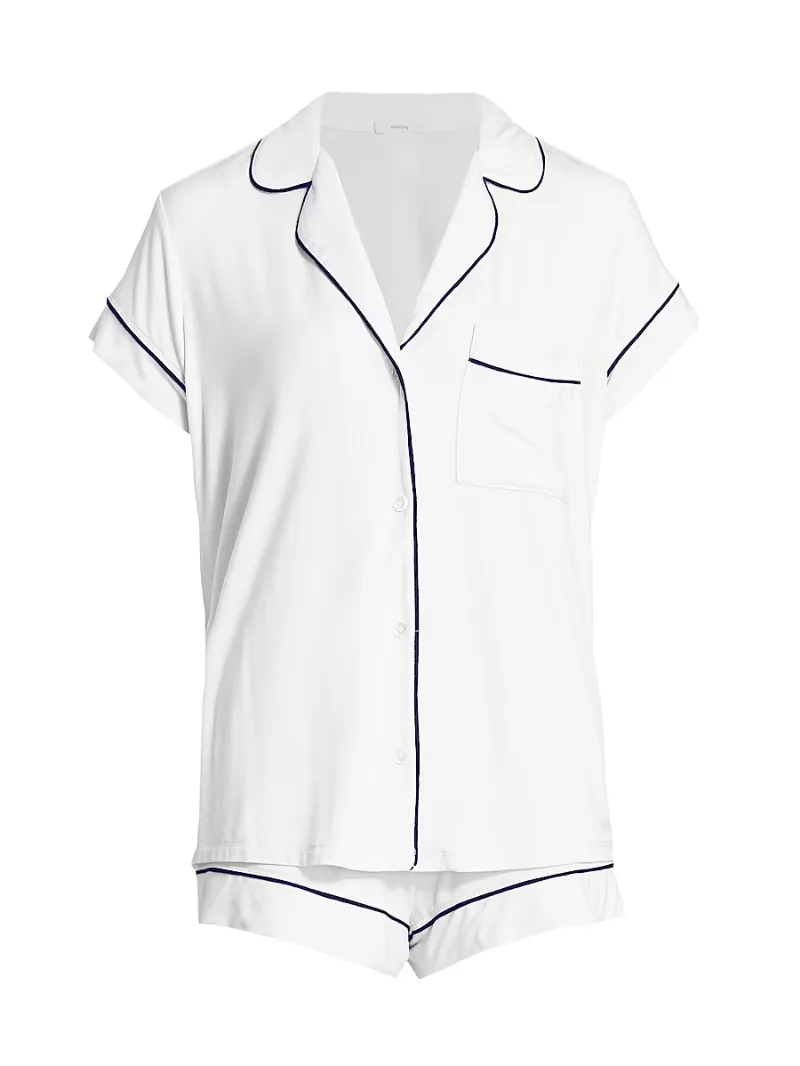 Eberjey Women's Gisele 2-Piece Shortie Pajama Set - Ivory - Size XL
