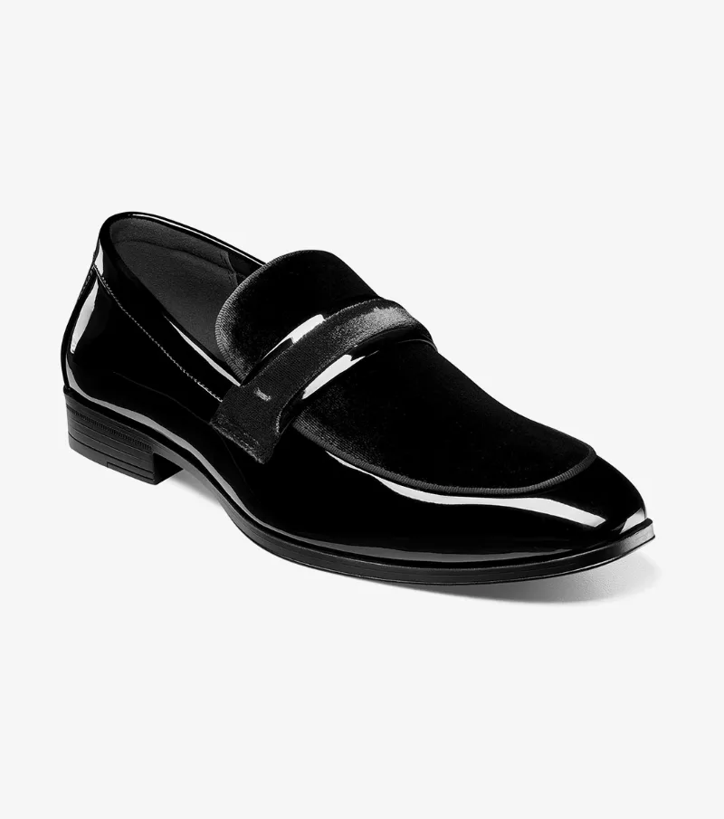 Stacy Adams Shoes Spratley Moc Toe Saddle Slip On Black Size 8.5