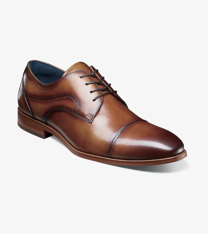 Stacy Adams Shoes Bryant Cap Toe Oxford Tan Size 12