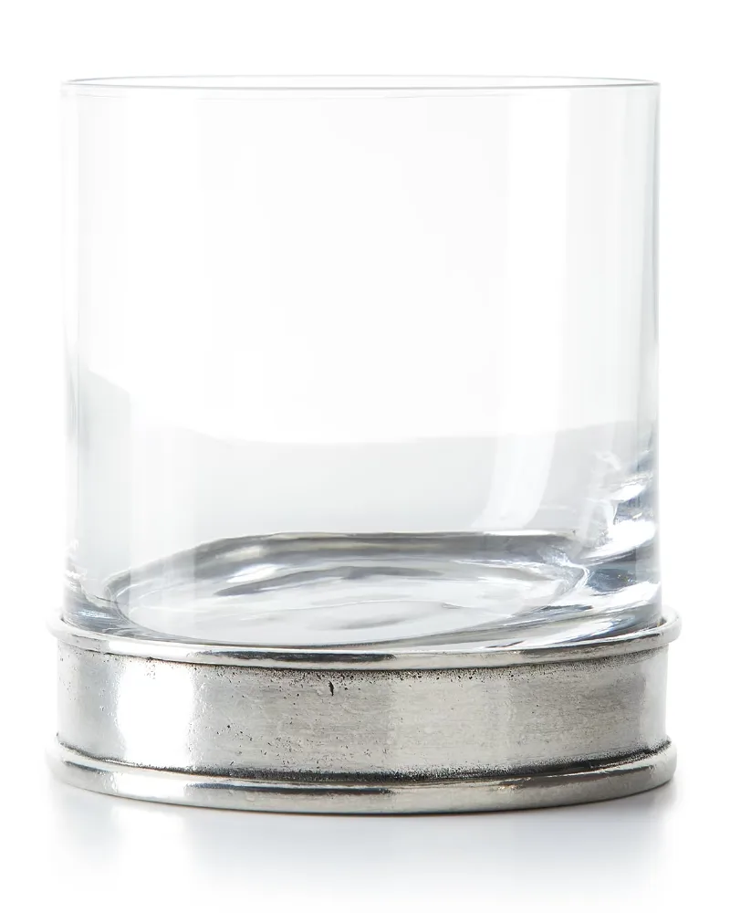 Neiman Marcus Pewter and Glass Double Old-Fashioned