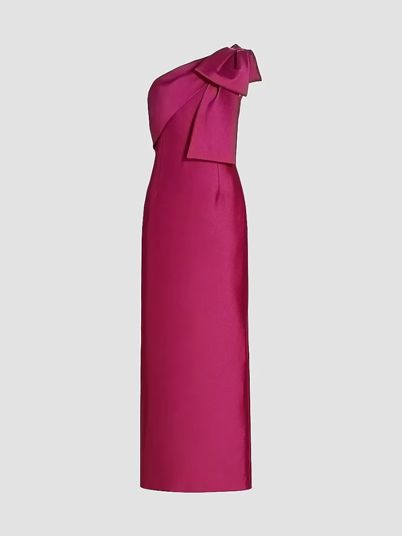 SACHIN BABI Women's Bonnie Satin One-Shoulder Gown - Rhodolite - Size 4