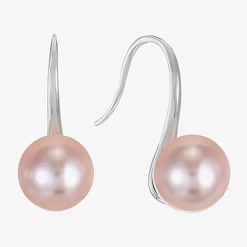 Monet Jewelry Timeless Womens Simulated Pearl Round Hypoallergenic Drop Earrings, One Size, Pink