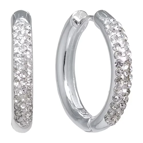 Sparkle Allure Womens Crystal 20mm Round Hoop Earrings, One Size