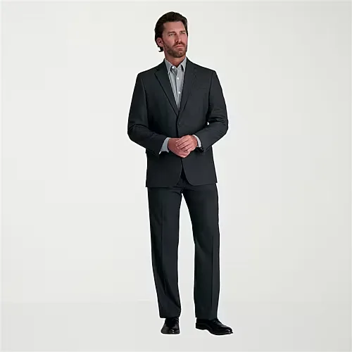 Haggar JMH Premium Stretch Mens Classic Fit Flat Front Suit Pant, 38 29, Gray