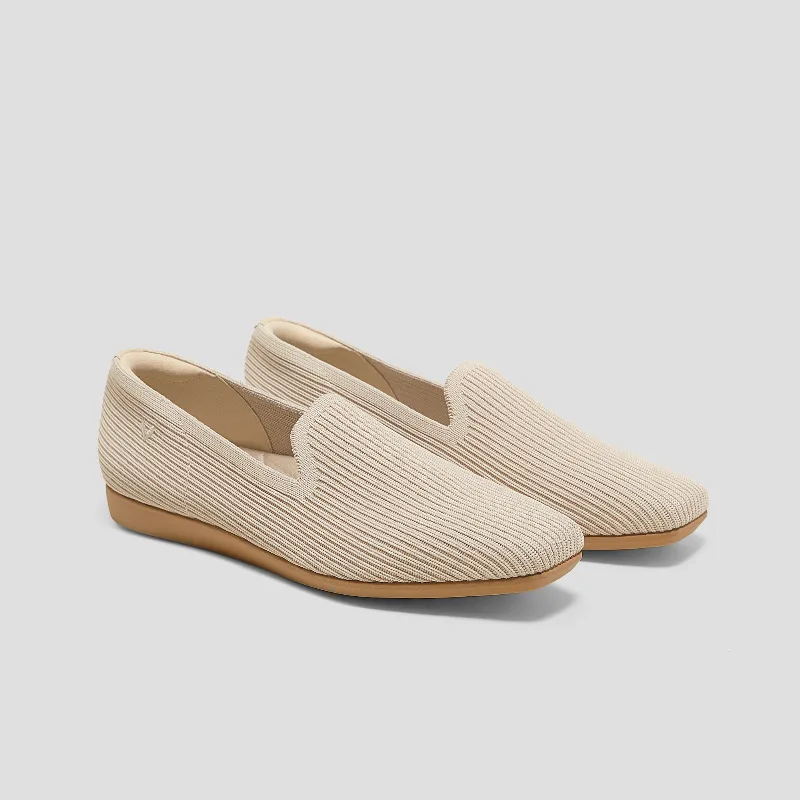 VIVAIA Water-Repellent Square-Toe Loafers (Samantha Walker)|ALMOND|US 10
