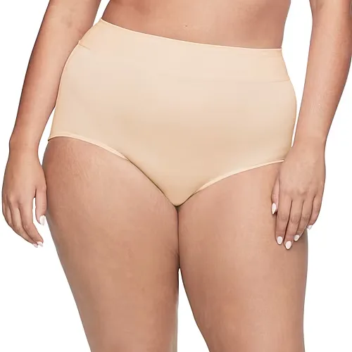 Warners No Pinching No Problems DigFree Comfort Waist Microfiber Brief 5738, 7, Beige