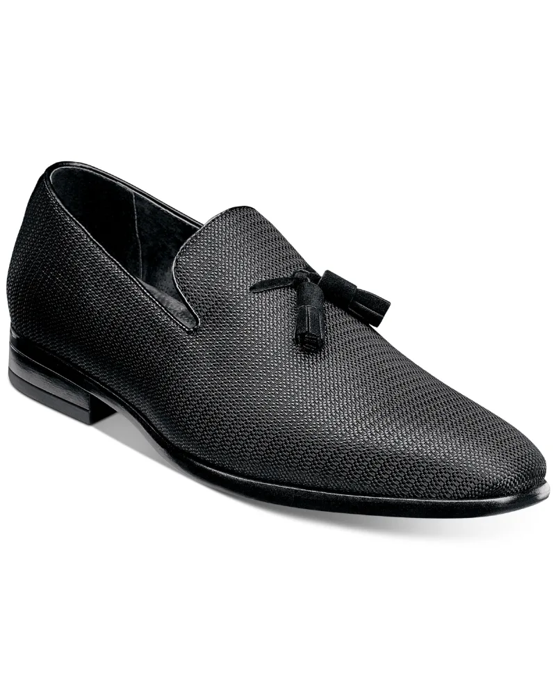 Stacy Adams Men's Tazewell Plain Toe Tassel Slip-on Loafer - Black