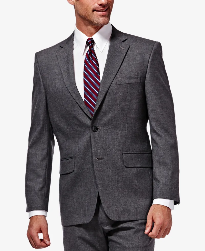 Jmh Men's Premium Stretch Classic Fit Suit Jacket - Dark Gray