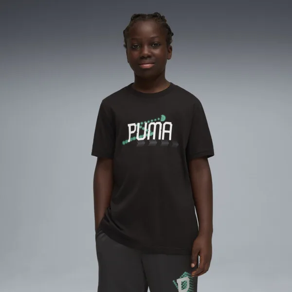 Playera PUMA Adolescente Estampada Active Sports en Talle 13-14Y Negro