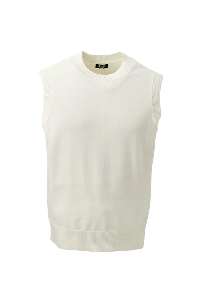 Unisex Tall Crewneck Sweater Vest - Lands' End - Ivory - L