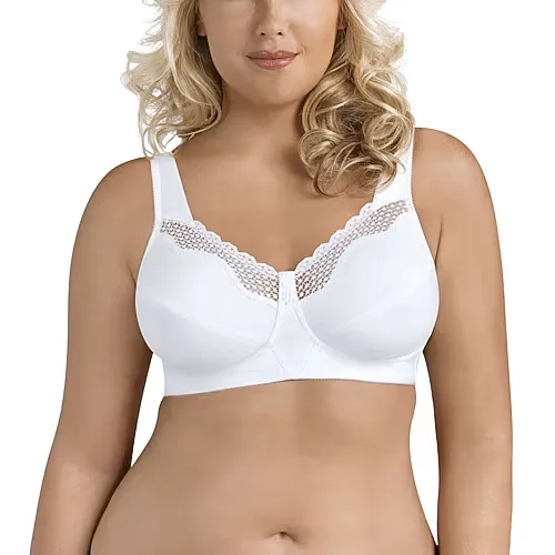 Exquisite Form Fully Full Coverage Unlined Wireless Full Coverage Bra 5100535, B, White