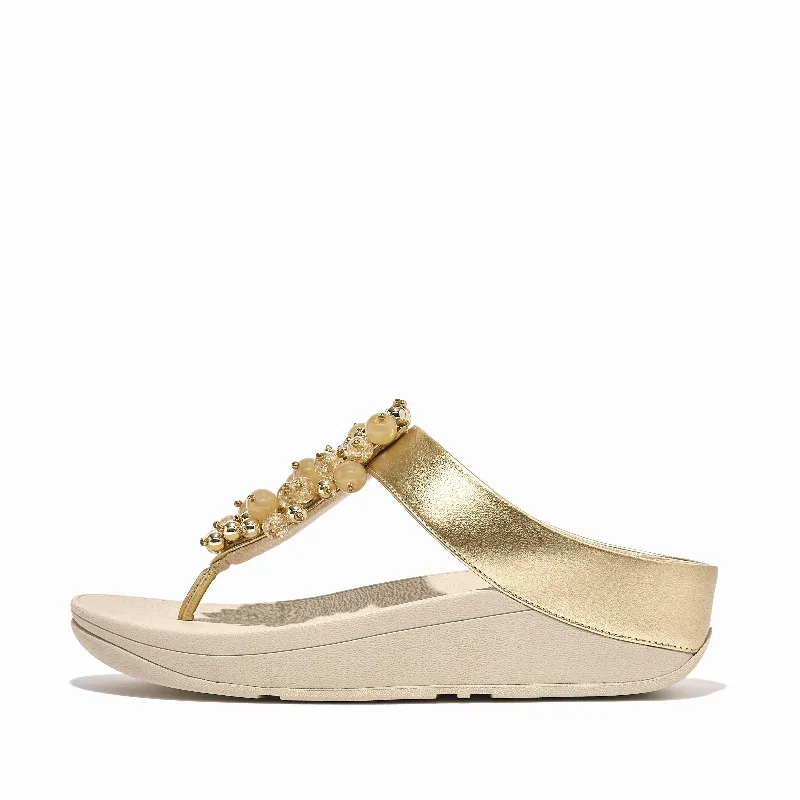 FINO Bauble-Bead Toe-Post Sandals