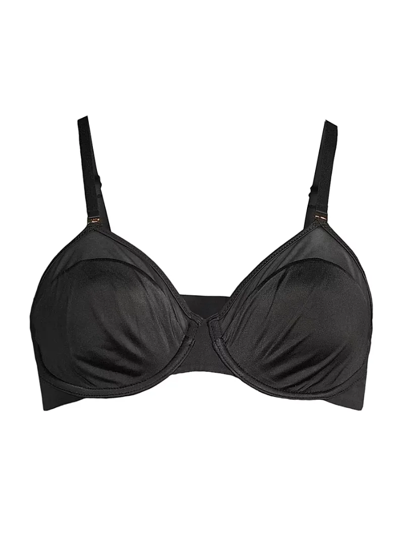Le Mystere Women's Satin & Mesh Underwire Bra - Black - Size 38B
