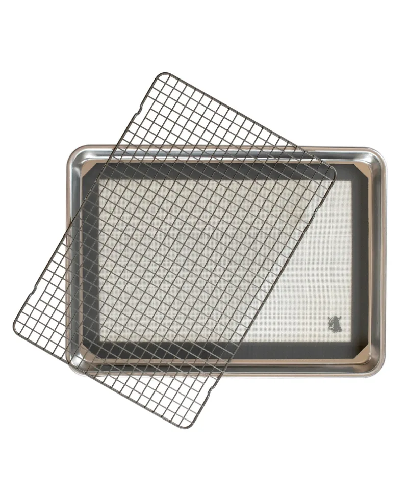 Nordic Ware 3 Piece Cookie Baking Set - 1 by 2 Sheet, Baking Mat, Cooling Grid