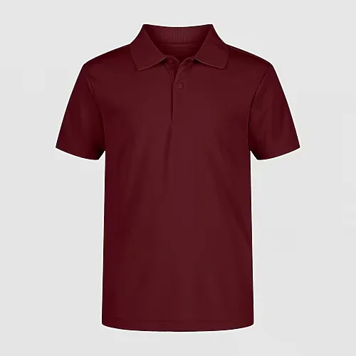 IZOD Performance Mesh Boys Short Sleeve Regular Fit Wrinkle Resistant Moisture Wicking Polo Shirt, X-small, Red