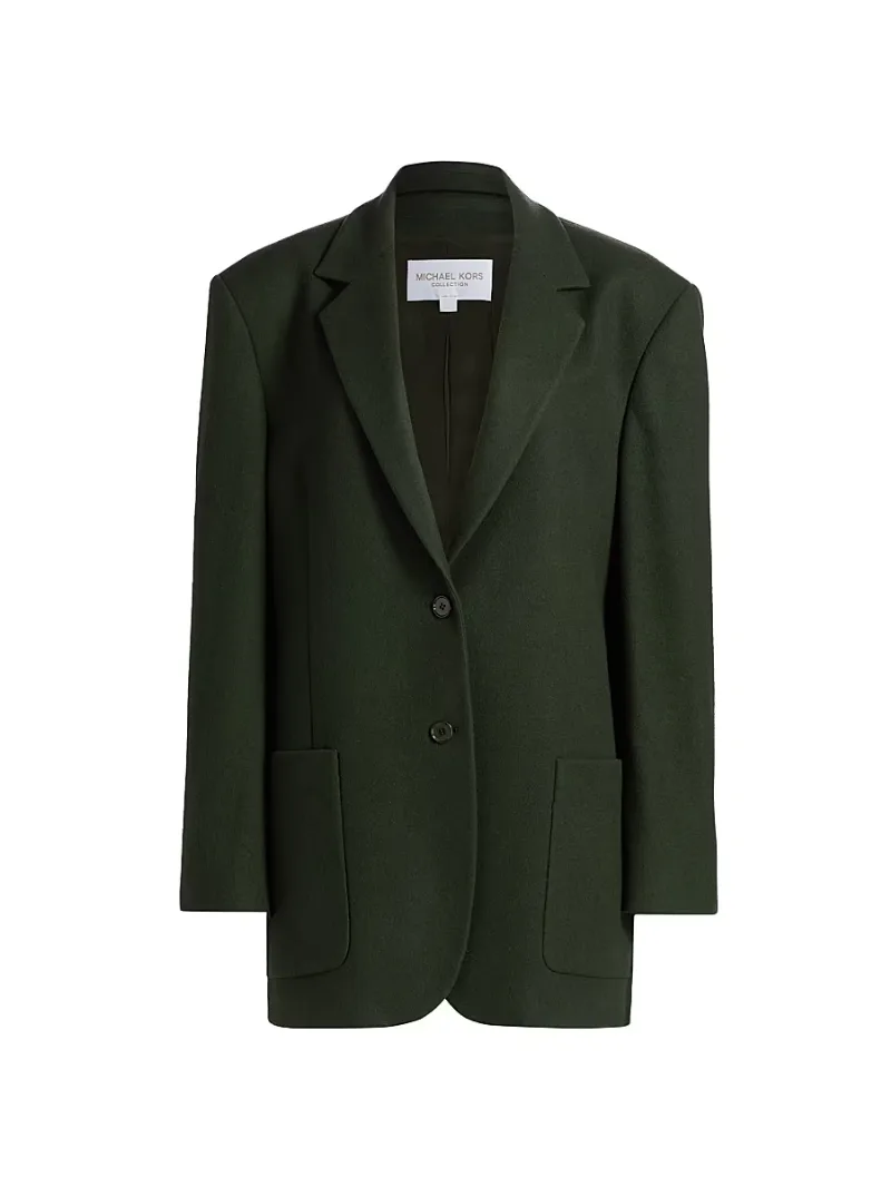 Michael Kors Collection Women's Charley Patch Pocket Blazer - Bottle - Size 10