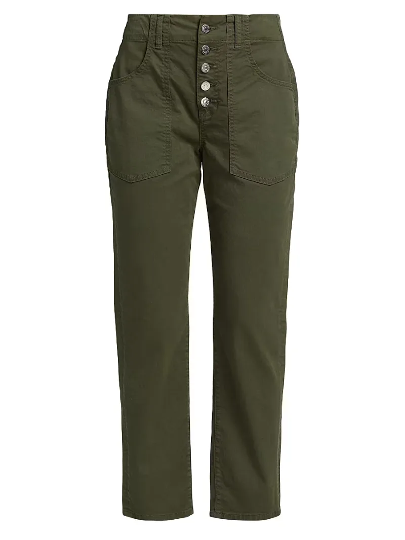 Veronica Beard Women's Arya Cargo Straight-Leg Pants - Army Green - Size 31