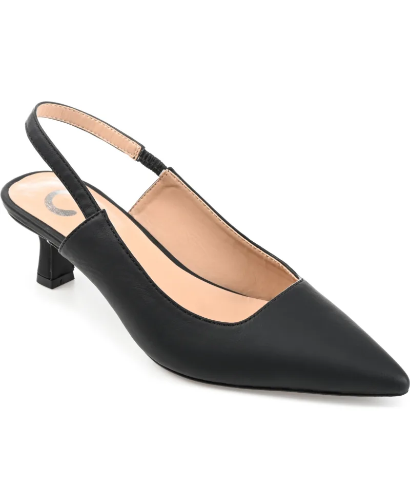 Journee Collection Women's Paulina Pointed Toe Slingback Pumps - Black