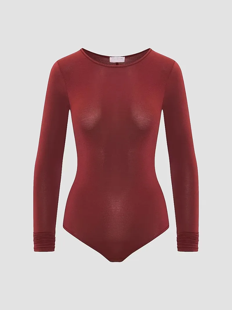 Artemis Diciero Women's Core Dasha Long-Sleeve Bodysuit - Clay - Size Small