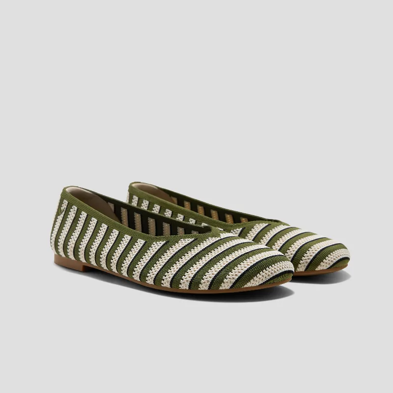 VIVAIA Wide Toe Box Flats (Tila)|PALE APRICOT & OLIVE INTERLOCKING|US 6.5