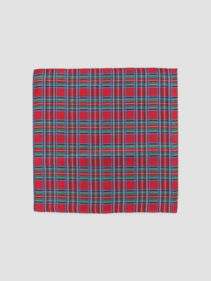 Men Holiday Nicholas Pocket Square - Red