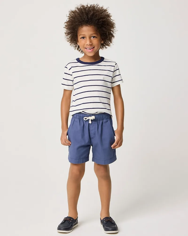 Boys' 100% cotton soft twill drawstring dock short