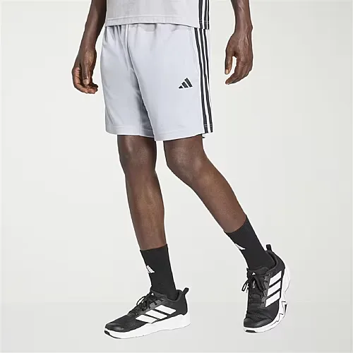adidas Essential 3 Stripe Mens 9" Big and Tall Workout Shorts, 2x-large Tall, Gray