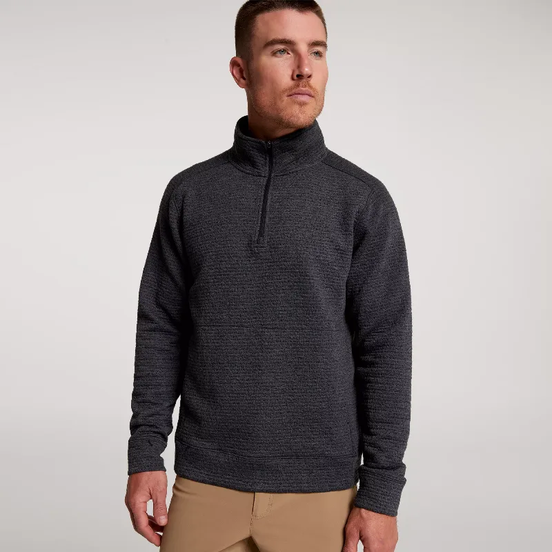 VRST Men's Recharge Lunar Fleece 1/4 Zip, Large, Pure Black