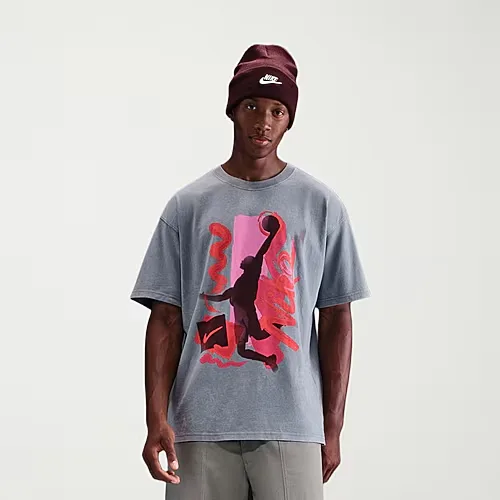 Nike Mens Crew Neck Short Sleeve Regular Fit Big and Tall Graphic T-Shirt, 2x-large Tall, Gray