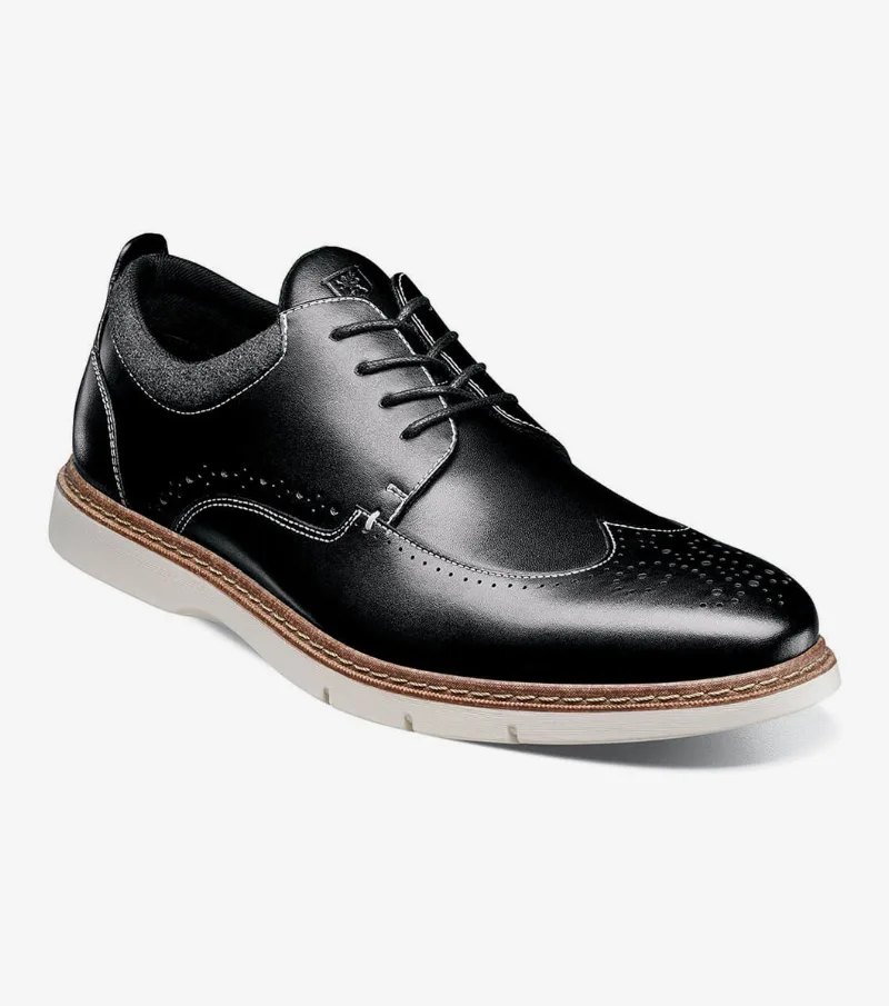 Stacy Adams Shoes Synergy Wingtip Oxford Black Size 7.5