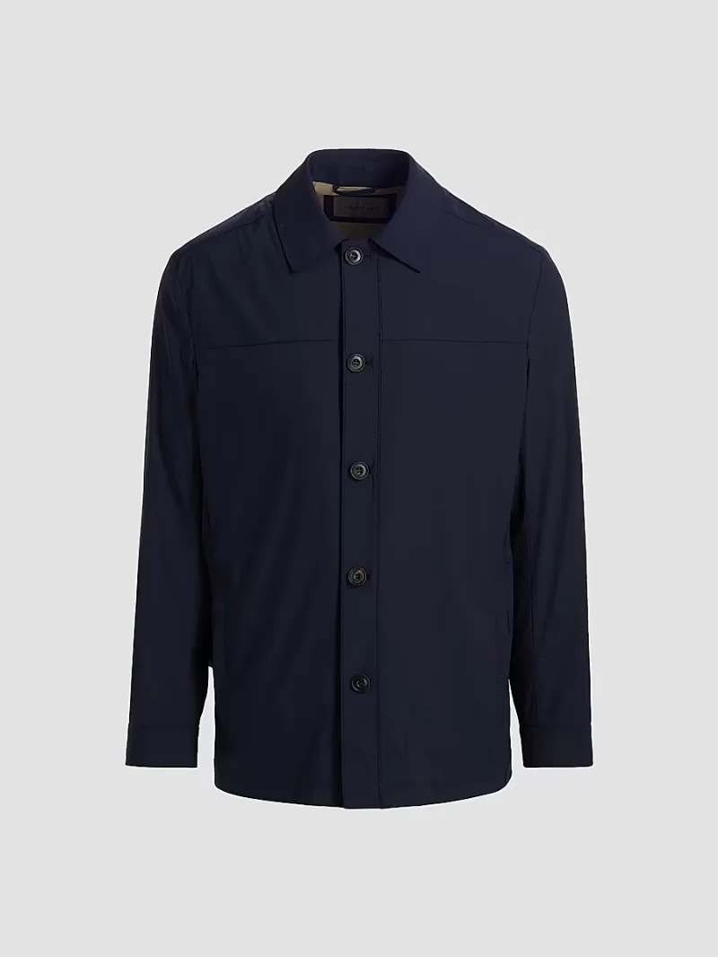 Corneliani Men's Stretch Wool-Nylon Travel Jacket - Navy - Size 42