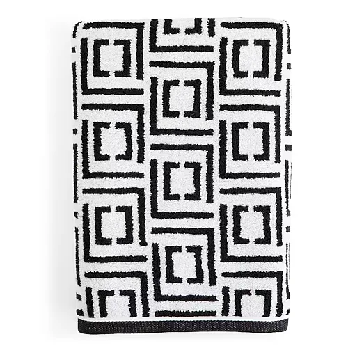 Liz Claiborne Signature Plush Logo Bath Towel, One Size, Black