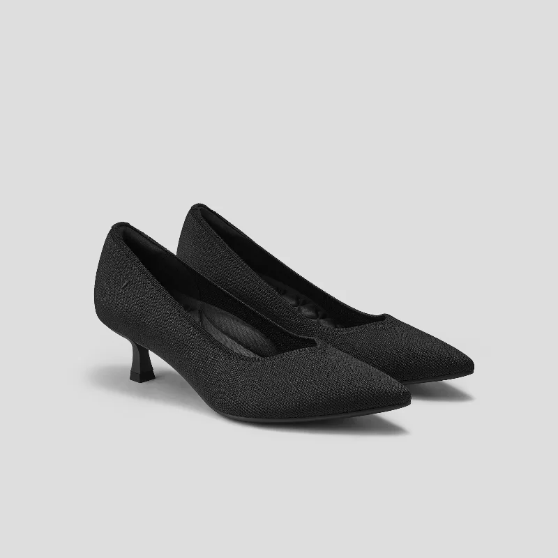 VIVAIA Pointed-Toe Kitten Heels (Scarlett)|BLACK|7-7.5