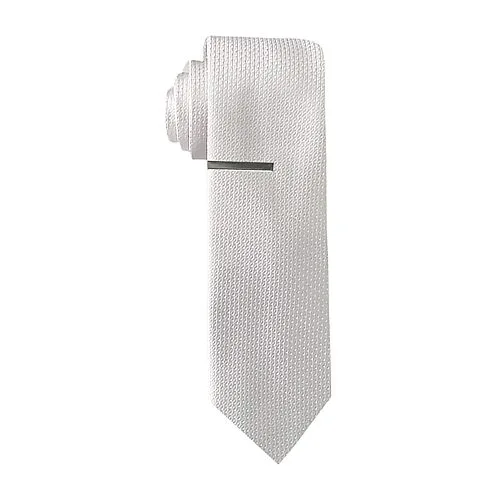 J. Ferrar Solid Tie Set, One Size, White