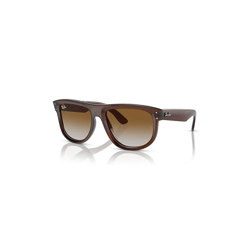Ray-Ban Boyfriend Reverse Sunglasses Transparent Brown Frame Brown Lenses 56-18