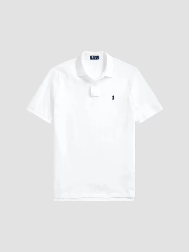 Men's Cotton Classic-Fit Polo Shirt - White - Size Small