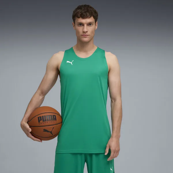 Camiseta PUMA Sin Mangas Teamjaws Starter para Hombre en Talle Grande Sport Verde