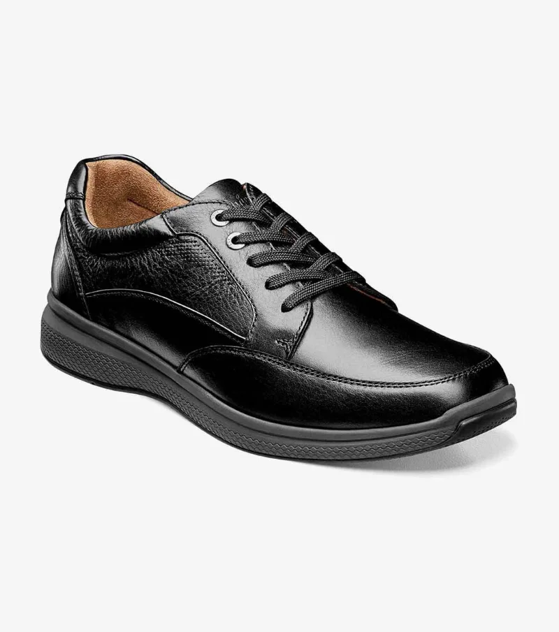 Florsheim Shoes Great Lakes Moc Toe Walk Black Tumbled Size 8.5