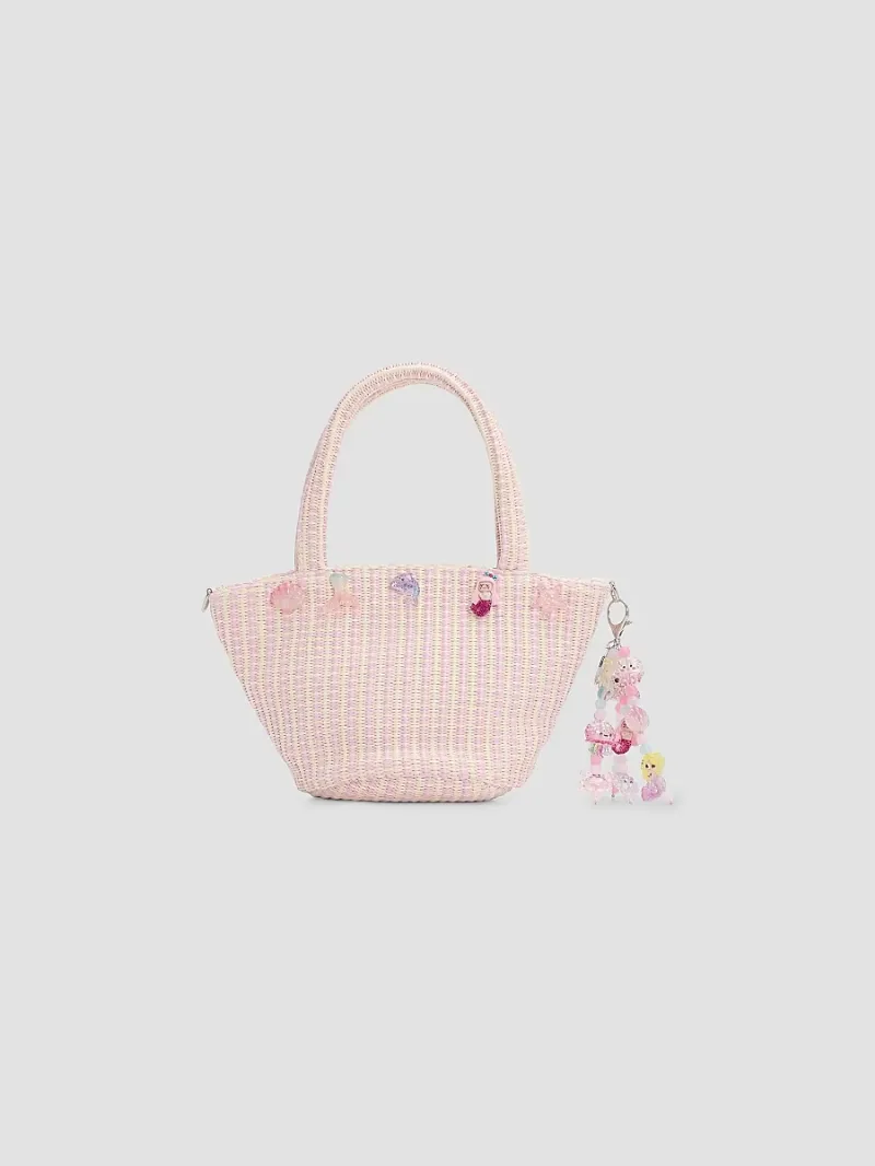 Bari Lynn Girl's Girl's Mermaid Woven Tote Bag - Pink