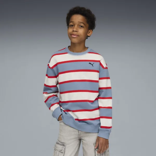 PUMA Wardrobe Essentials Go Together Relaxed Crew Sweatshirt Youth en Talle 15-16Y Cool Azul