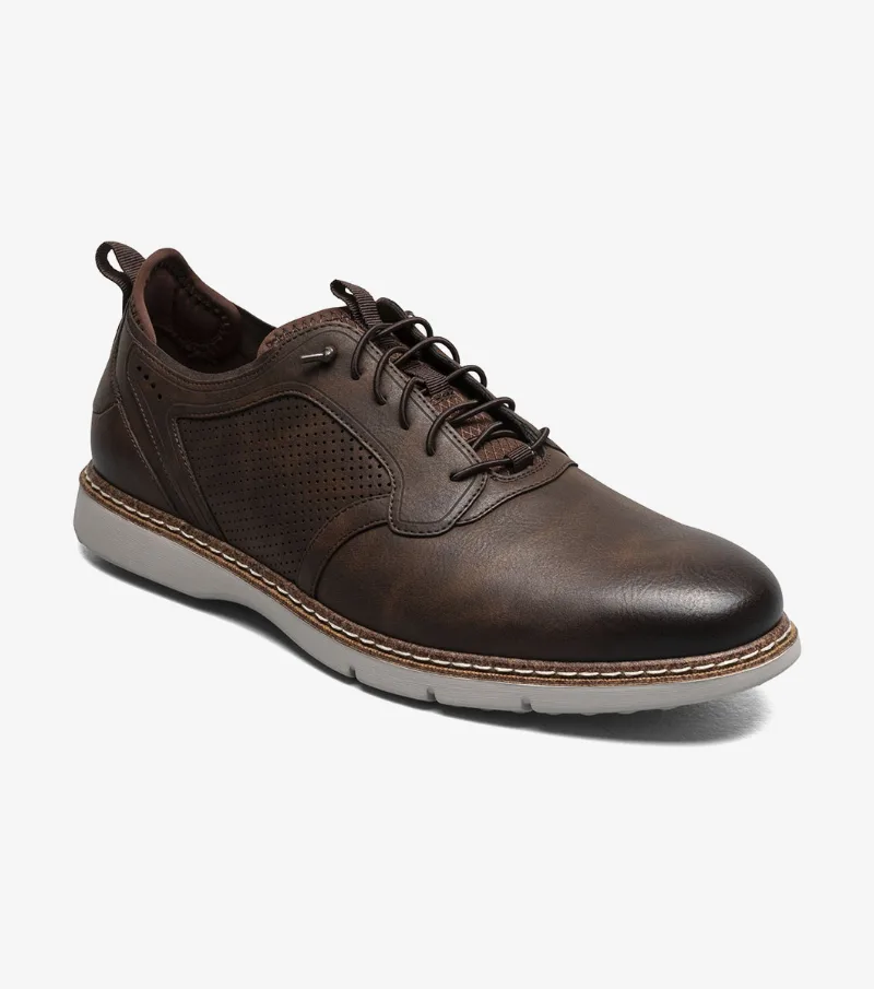 Stacy Adams Shoes Score Plain Toe Elastic Lace Up Brown CH Size 15