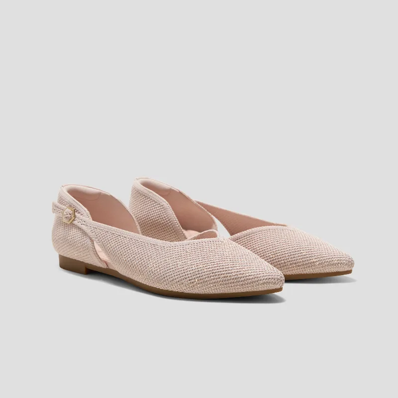 VIVAIA D'Orsay-Ballerinas mit spitzer Spitze (Malory)|ROSE GOLD BRICKWORK|US 8.5