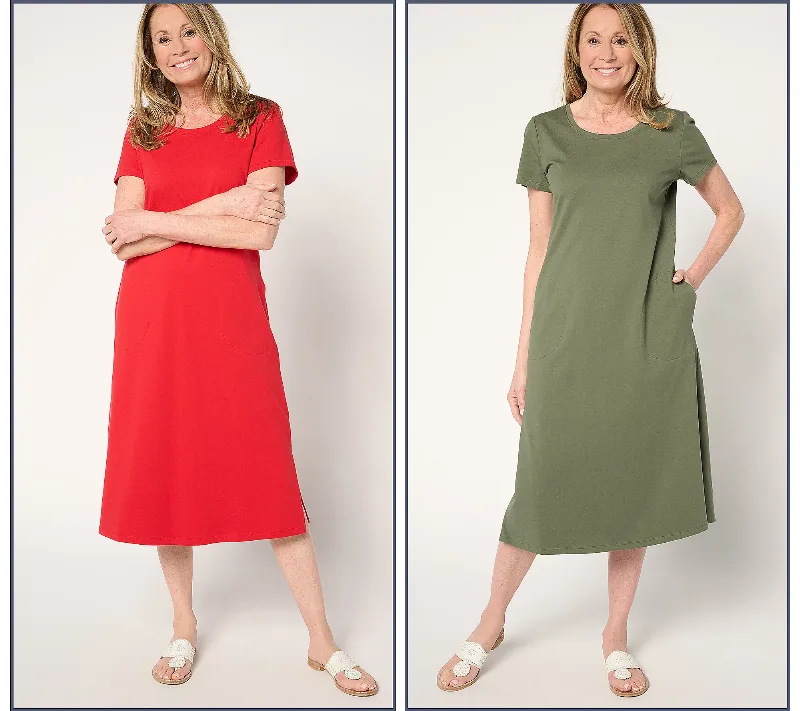 Denim & Co. Essentials Tall Perfect Jersey 2-Pack Dresses