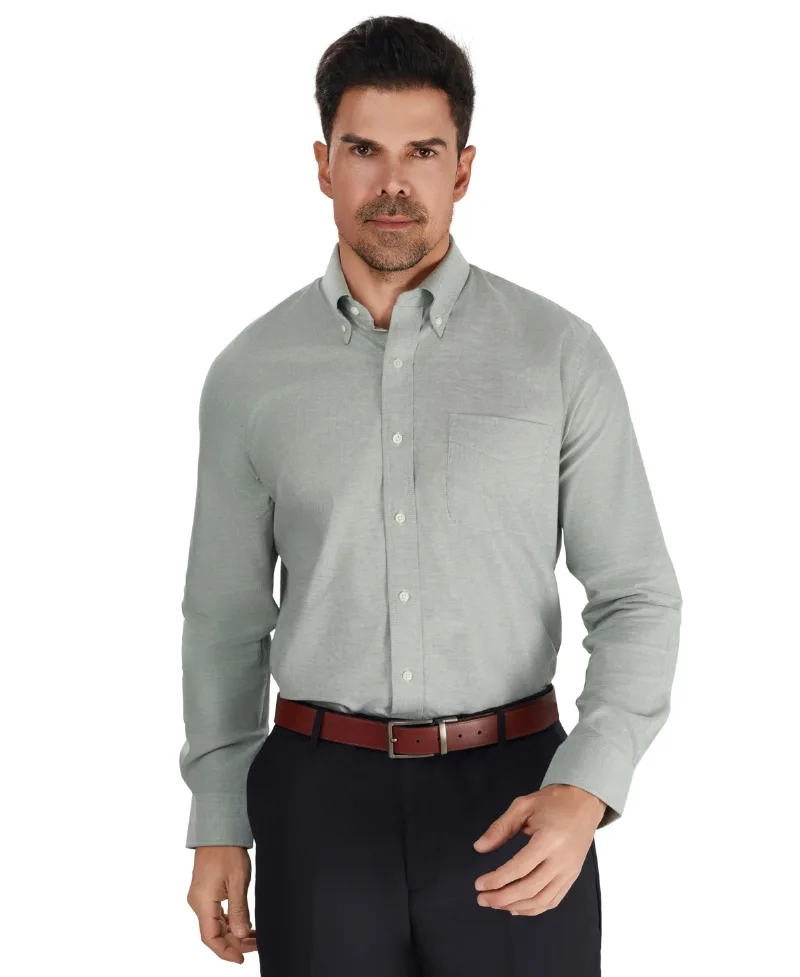 Club Room Men's Oxford Solid Dress Shirt, Macy's Exclusive - Green
