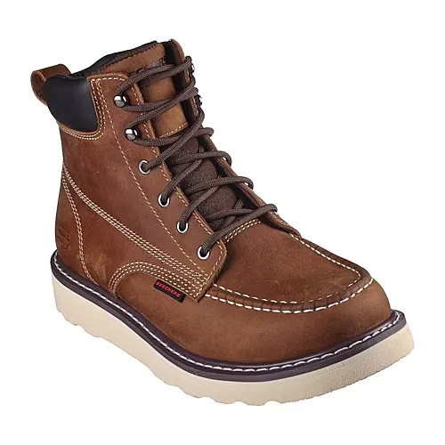 Skechers Mens Kadmiel Bennot Flat Heel Work Boots, 10 1/2 Medium, Brown