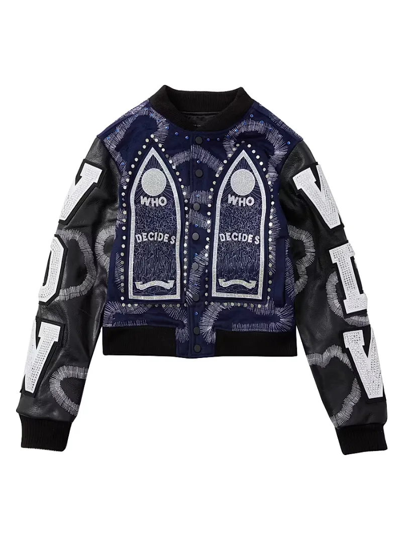Who Decides War Men's Hardware Cathedral Varsity Jacket - Coal Indigo - Size Small
